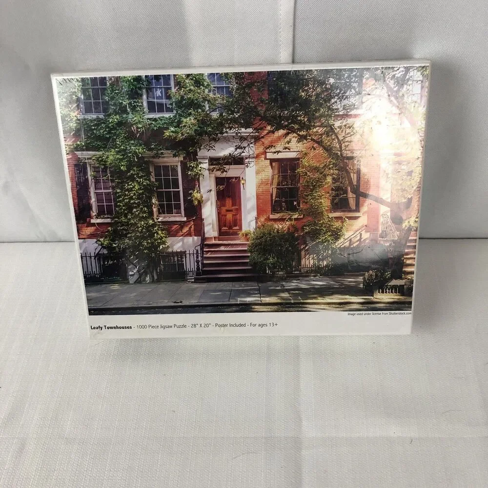 COLORCRAFT 1000 Piece Jigsaw Puzzle Leafy Townhouses NEW SEALED = Poster 28 x 20